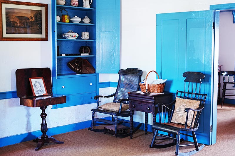 image of parlor furniture at the Baldwin Home Museum. 